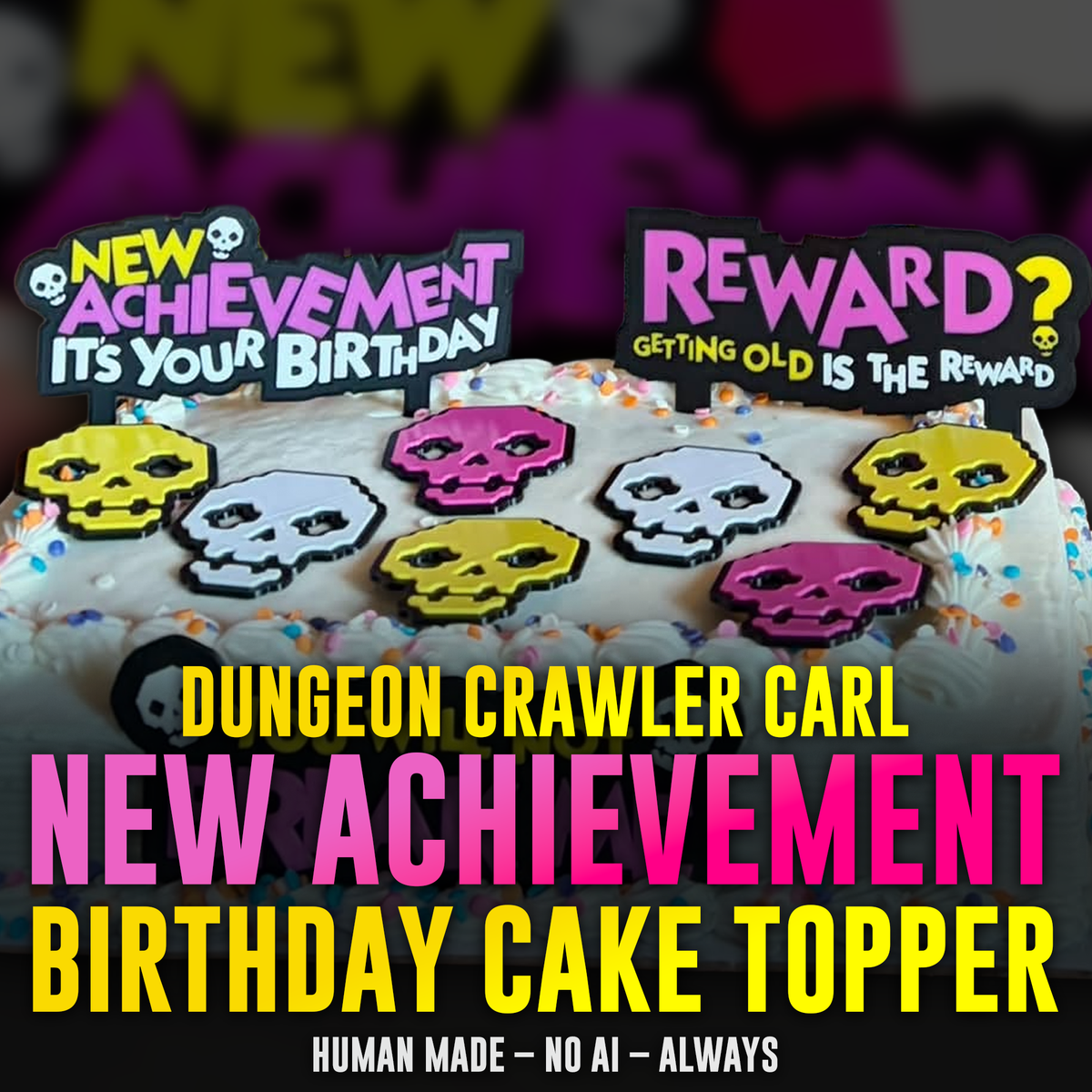 Dungeon Crawler Carl Birthday Cake Topper | NEW ACHIEVEMENT!