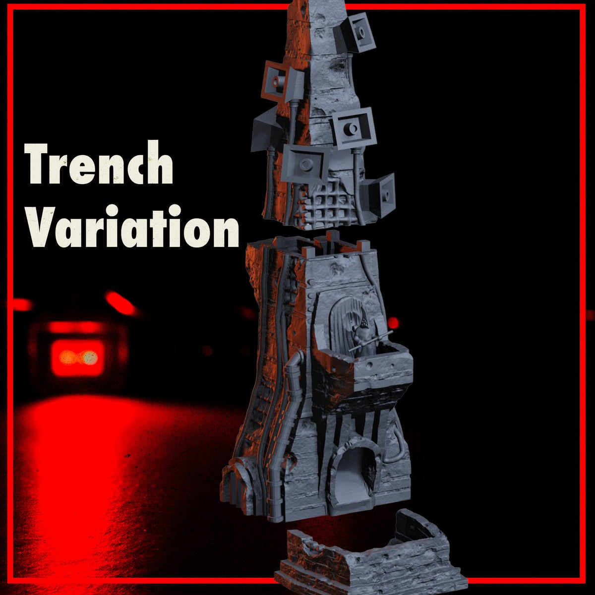 Trench Dice Tower – 32mm Grimdark Terrain – Industrial