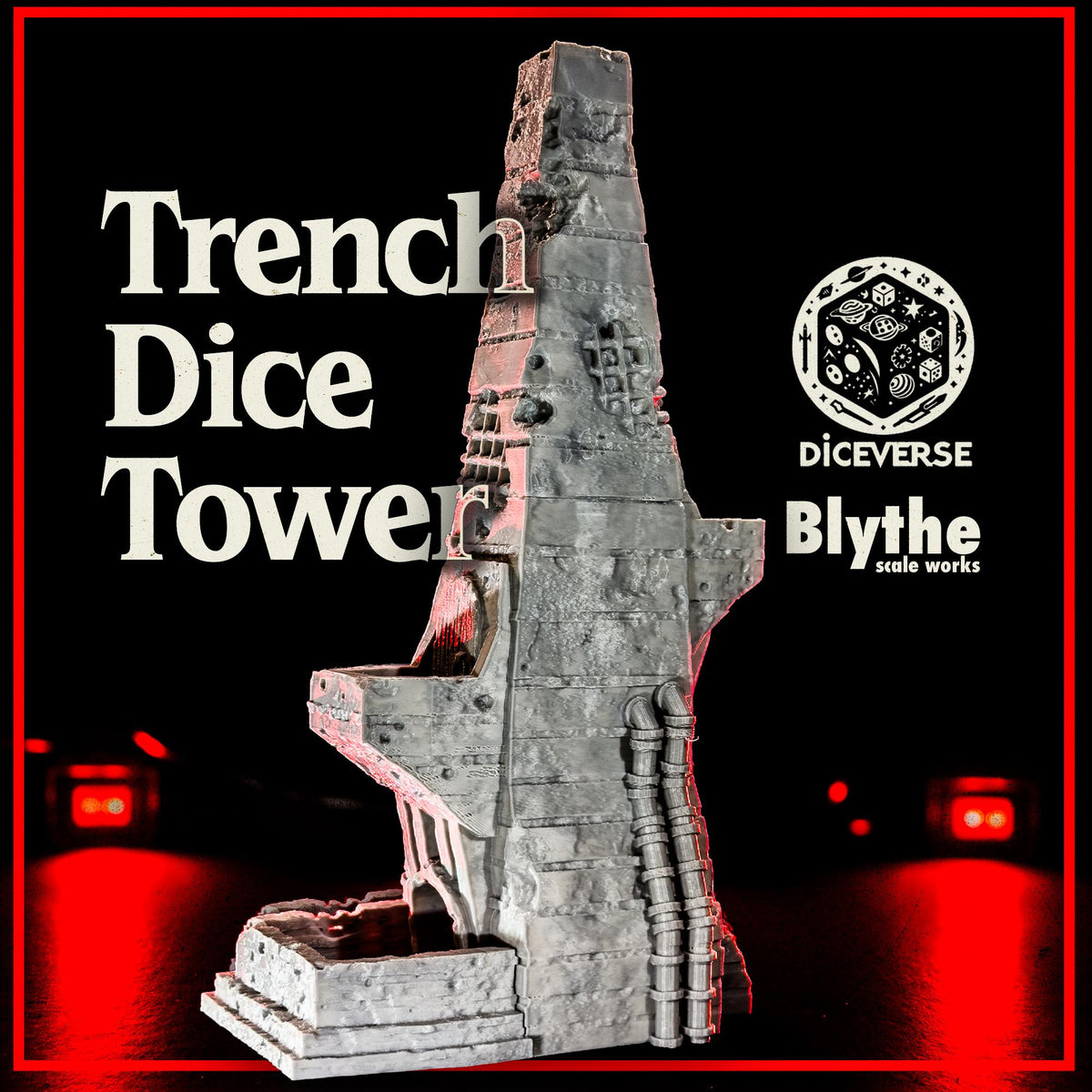 Trench Dice Tower – 32mm Grimdark Terrain – Industrial
