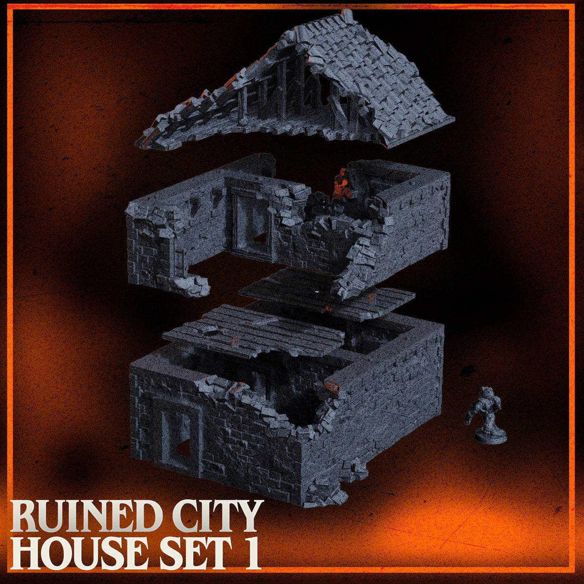 Ruined City House Terrain 32mm 28mm Grimdark Urban