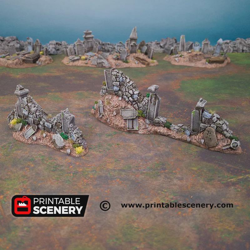 Hallowed Graveyard Walls & Gate Set
