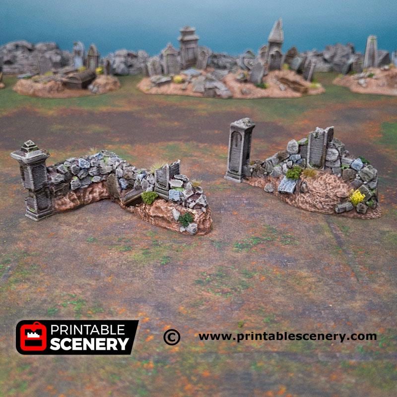 Hallowed Graveyard Walls & Gate Set