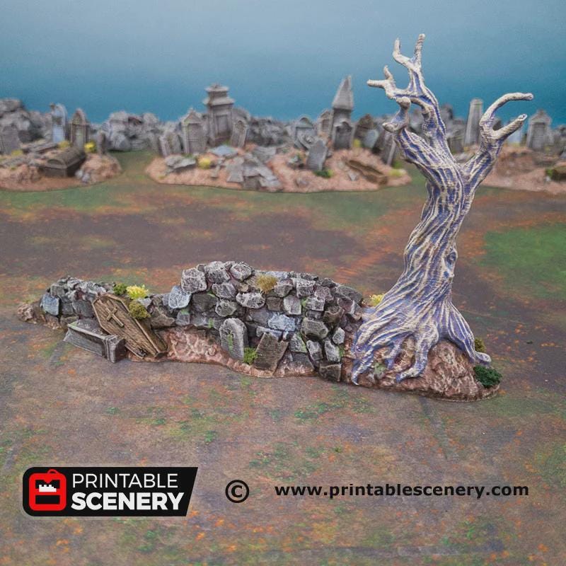 Hallowed Graveyard Walls & Gate Set