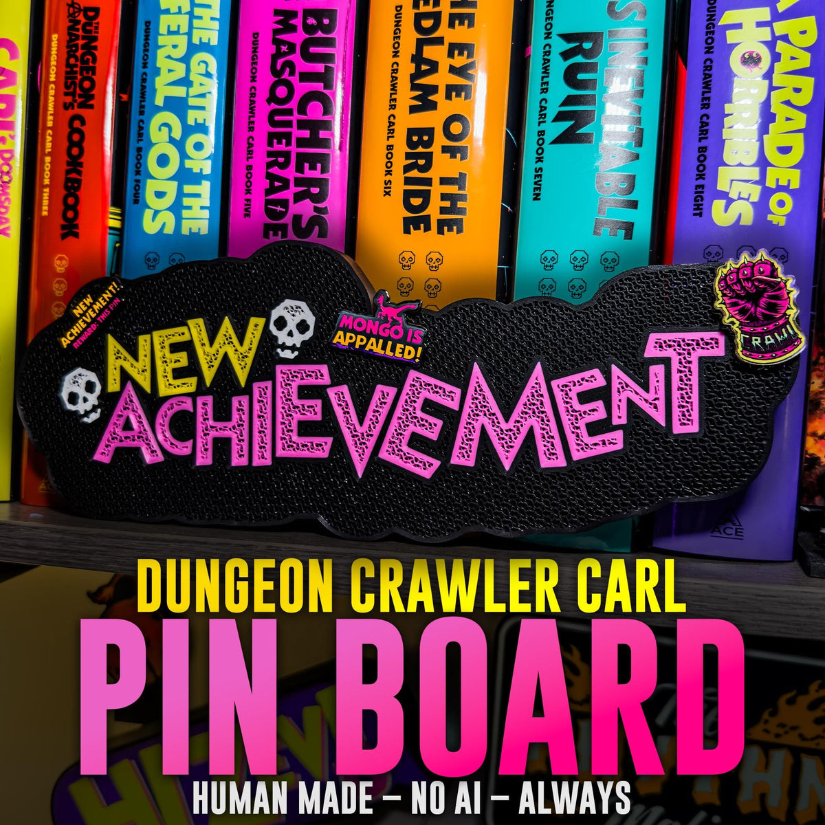 Dungeon Crawler Carl Pin Display Board — New Achievement