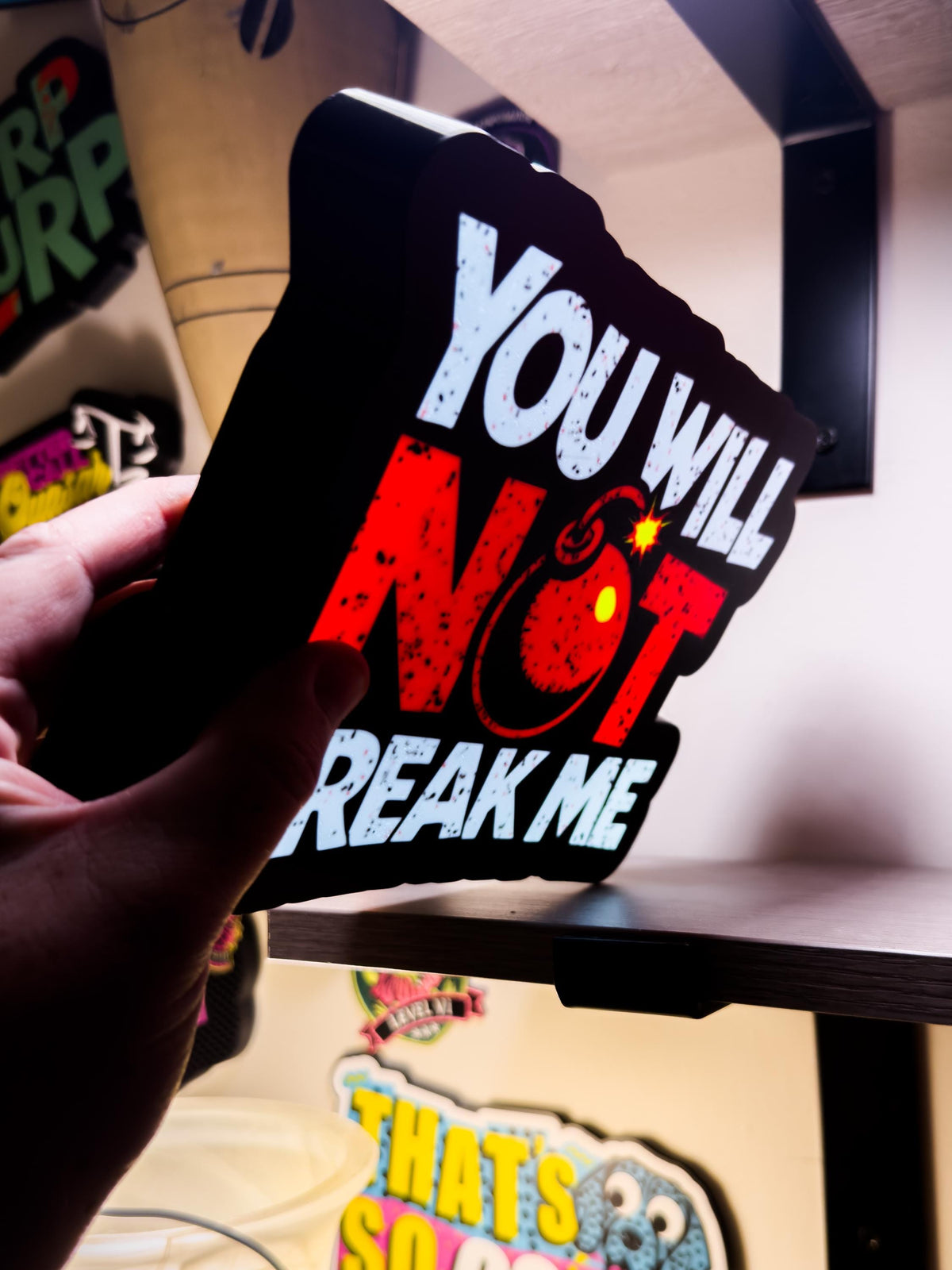Dungeon Crawler Carl LED Lightbox You Will Not Break Me — Queen Anne Chonk Collab