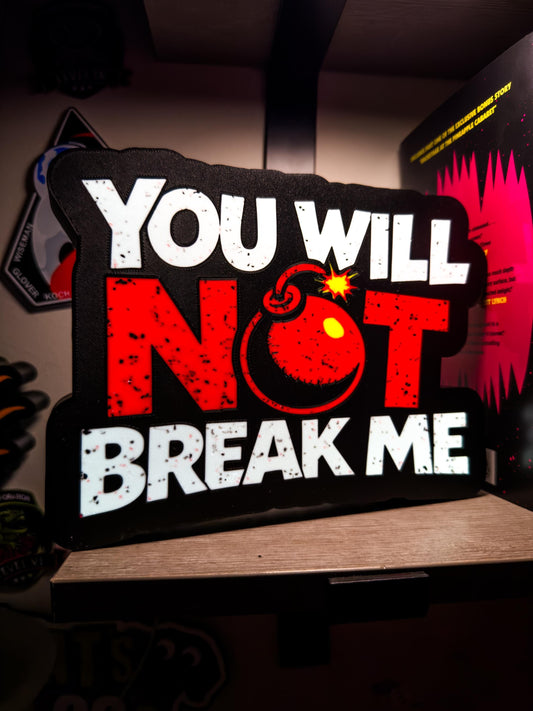 Dungeon Crawler Carl LED Lightbox You Will Not Break Me — Queen Anne Chonk Collab