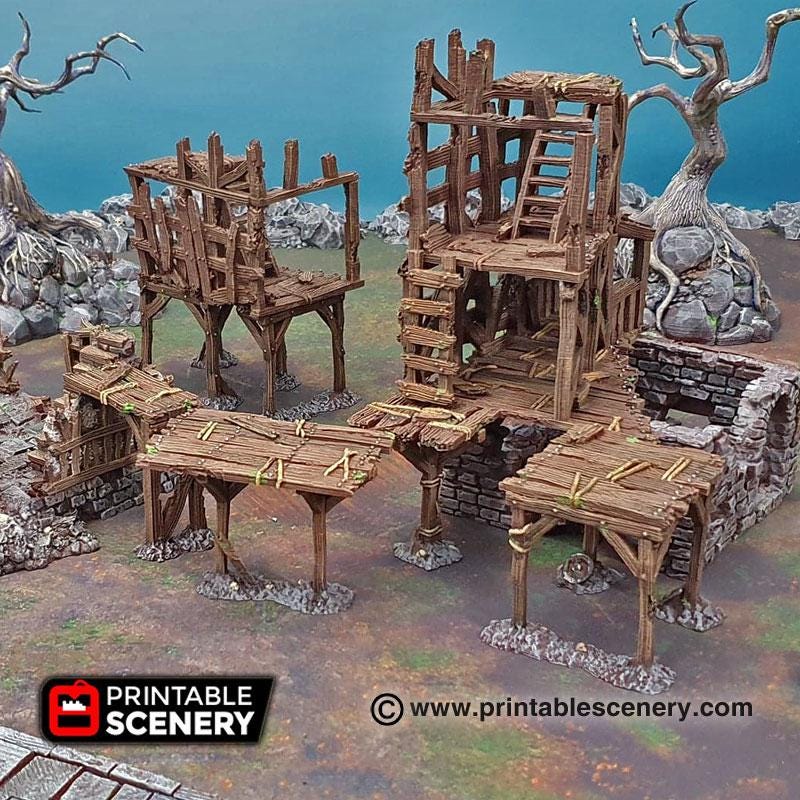 Scaffolding and Support Columns Terrain