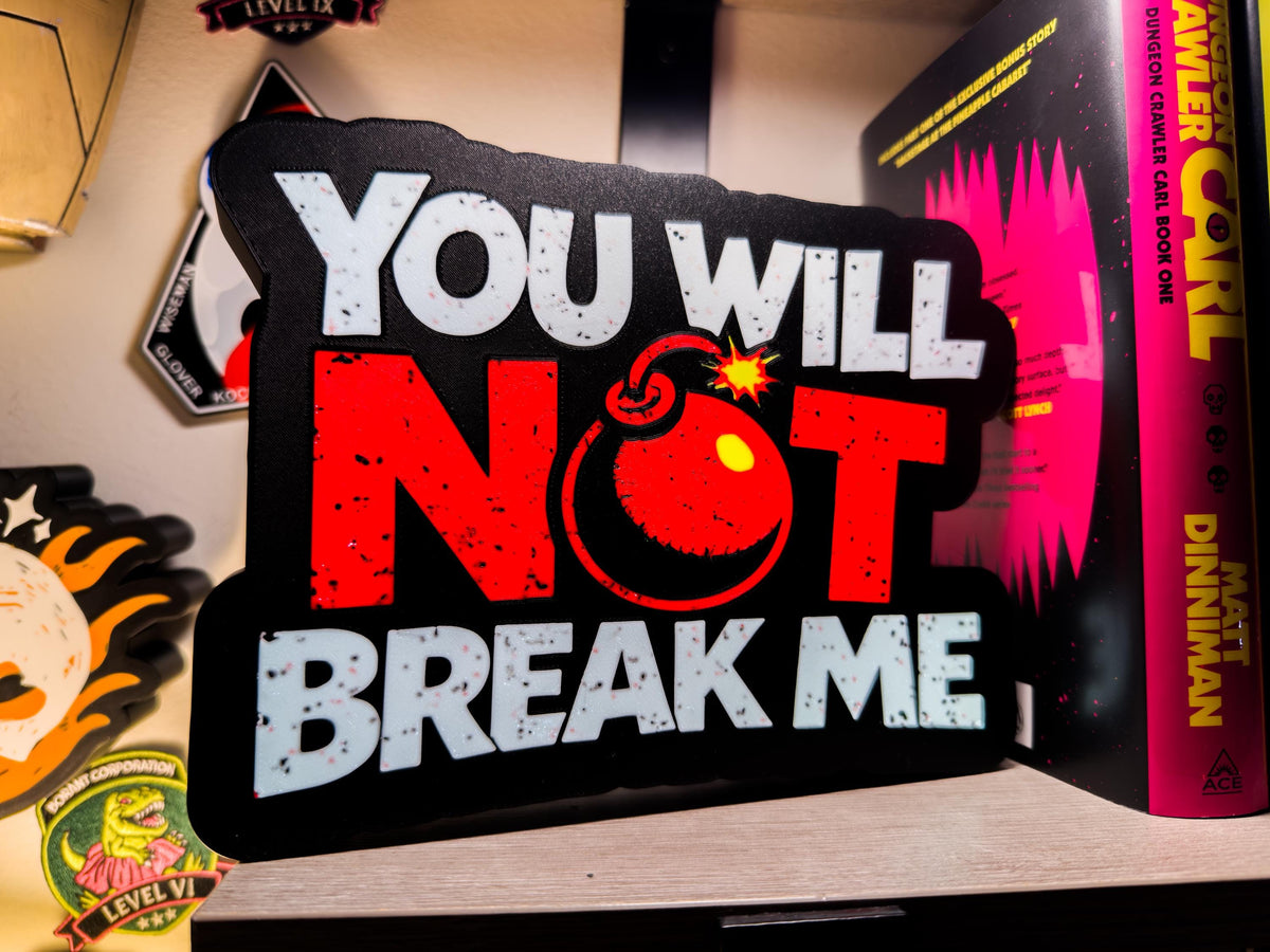 Dungeon Crawler Carl LED Lightbox You Will Not Break Me — Queen Anne Chonk Collab