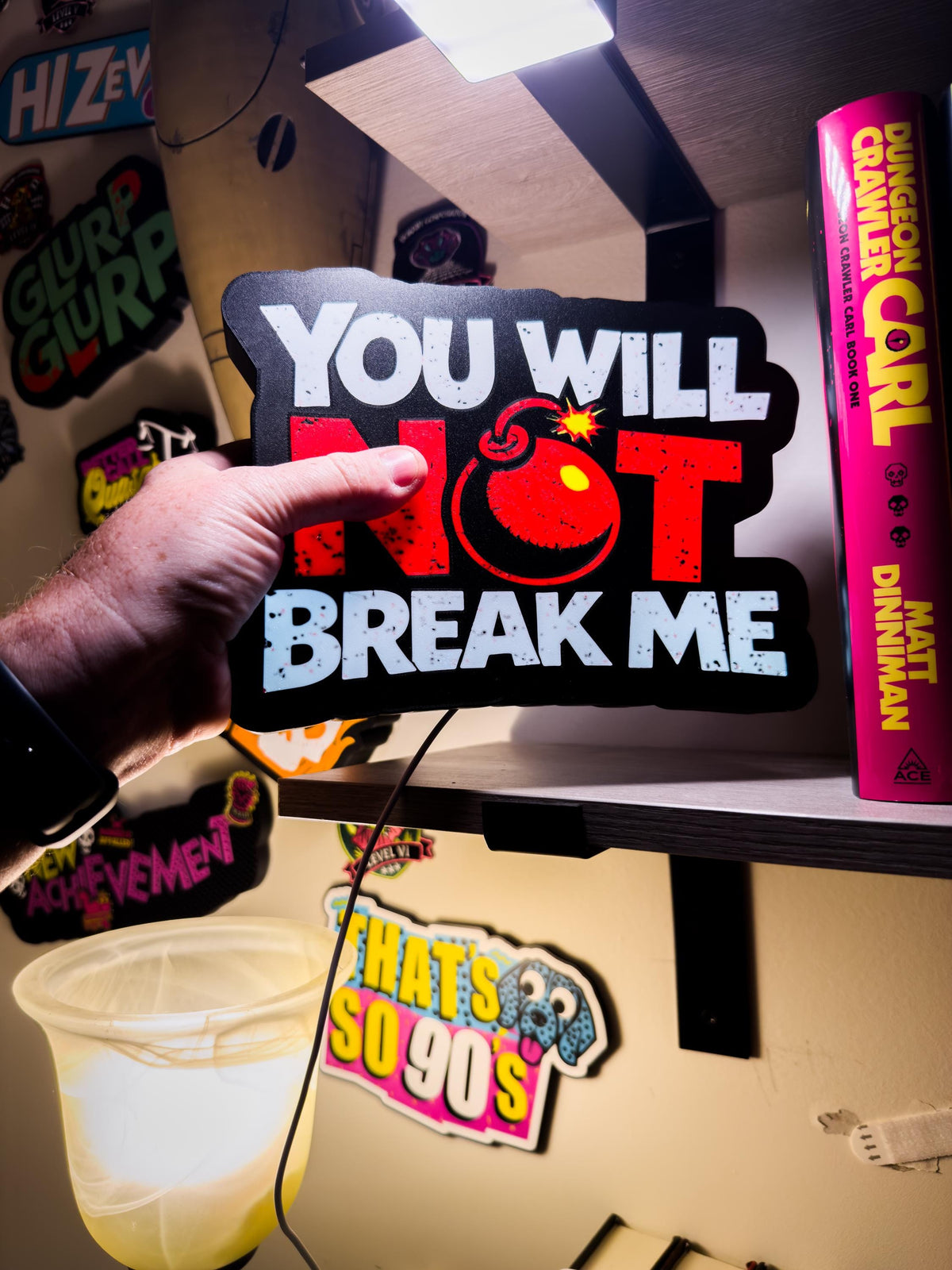 Dungeon Crawler Carl LED Lightbox You Will Not Break Me — Queen Anne Chonk Collab